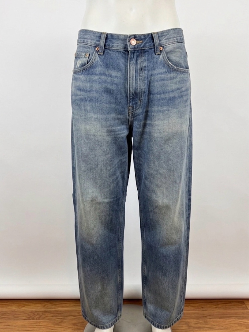 H&M Men's Relaxed Blue Washed Jeans